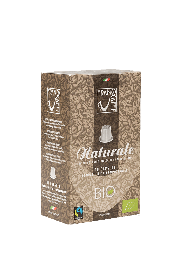 Box of Nespresso Aroma Naturale Bio & Fairtrade compatible and compostable capsules